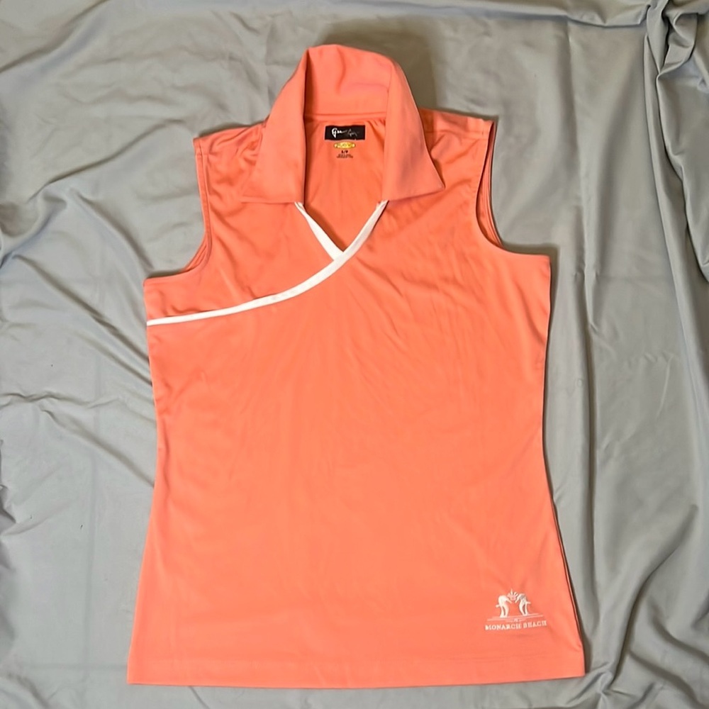 Greg Norman Collection Orange Pink Sleeveless Polo Tank